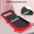 thumbnail image 6 of Allytechgroup Moto Razr 40 Wallet Case with Hand Wrist Shoulder Strap, Premium PU Leather Cards Slots Zipper Pocket Shockproof Protective Phone Case Cover for Motorola Moto Razr 40, Red, 6 of 7