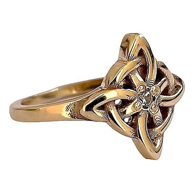 JOYARIS Anillo Nudo De Bruja Celta En Oro 10k Fabricado A Medida Talla 3 AN-0000269