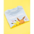 thumbnail image 3 of Camiseta Pokémon para niñas y niños Pikachu Eevee azul 7-8 años, 3 of 7
