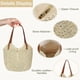 thumbnail image 3 of Bolso de paja para mujer, bolso de playa de verano, bolso de mano tejido suave, bolso de hombro grande de ratán para vacaciones, 3 of 7
