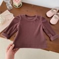 thumbnail image 4 of Odeerbi 6M-3Y Infant Girls Cotton Undershirt Rib Knit Base Layer Spring Fall Long Sleeve Undershirts Solid Color Shirt Brown, 4 of 5
