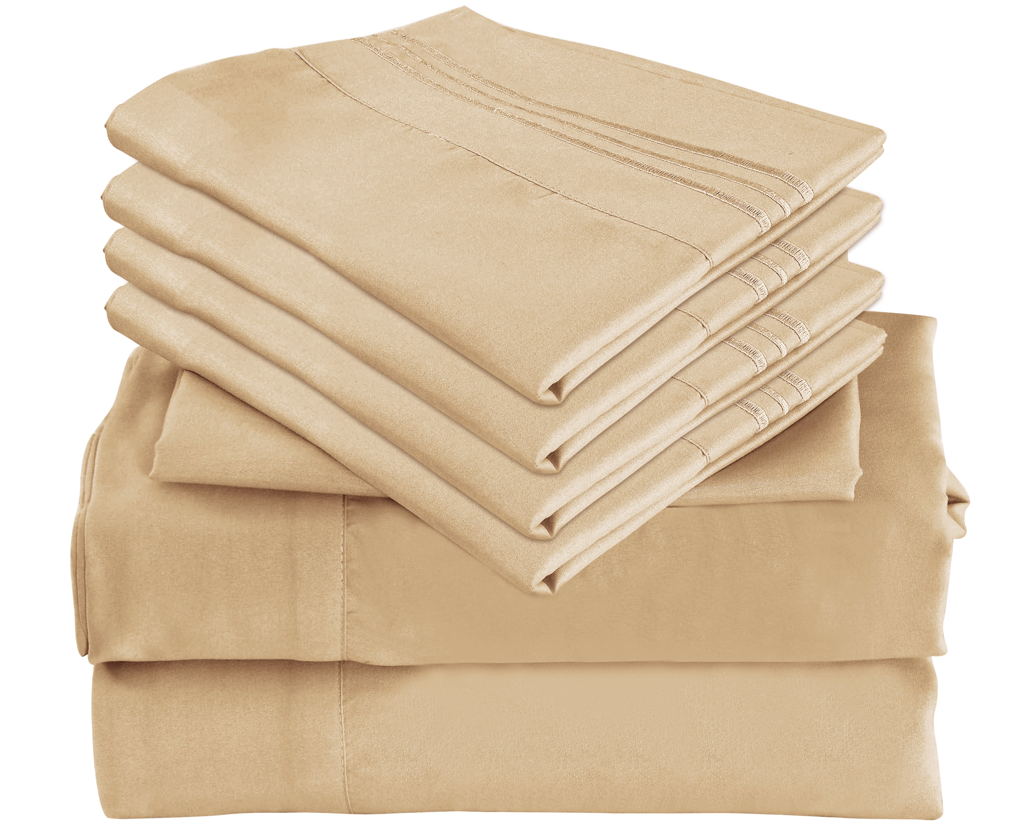 6 Piece Luxury King Size Rayon Made From Bamboo Sheets Set Softer Than