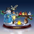 thumbnail image 5 of The Bradford Exchange Lighted Musical Snowman & Songbird Sculpture Christmas Decoration by Thomas Kinkade, 5 of 5