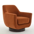 thumbnail image 4 of U-shaped Fully Assembled Swivel Chair, Round Barrel Chair with Velvet Fabric, Modern Accent Chair for Living Room, Bedroom, Apartment, Villa (Burnt Orange), 4 of 8