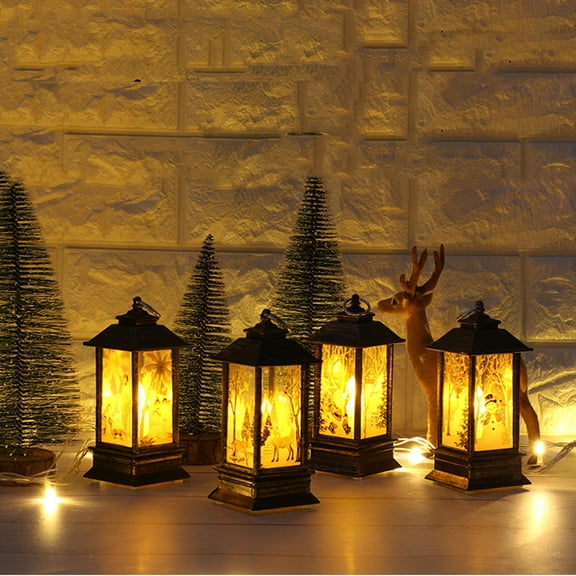 Christmas Candle Lanterns for Christmas Decoration, Santa Claus Snowman Reindeer Holiday Snow Globes Battery Operated Christmas Lanterns Xmas Gifts for Indoor and Outdoor Home Decor