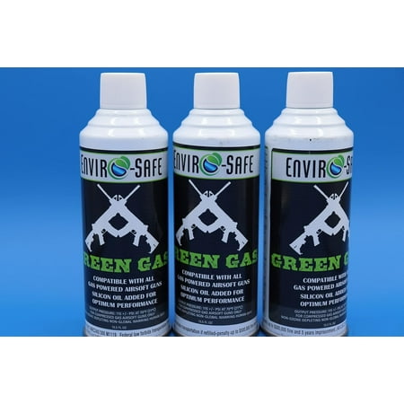 Green Gas for Airsoft BB Pistol Hand Gun (3 Cans) 13.5 fl oz Each (Larger CANS)
