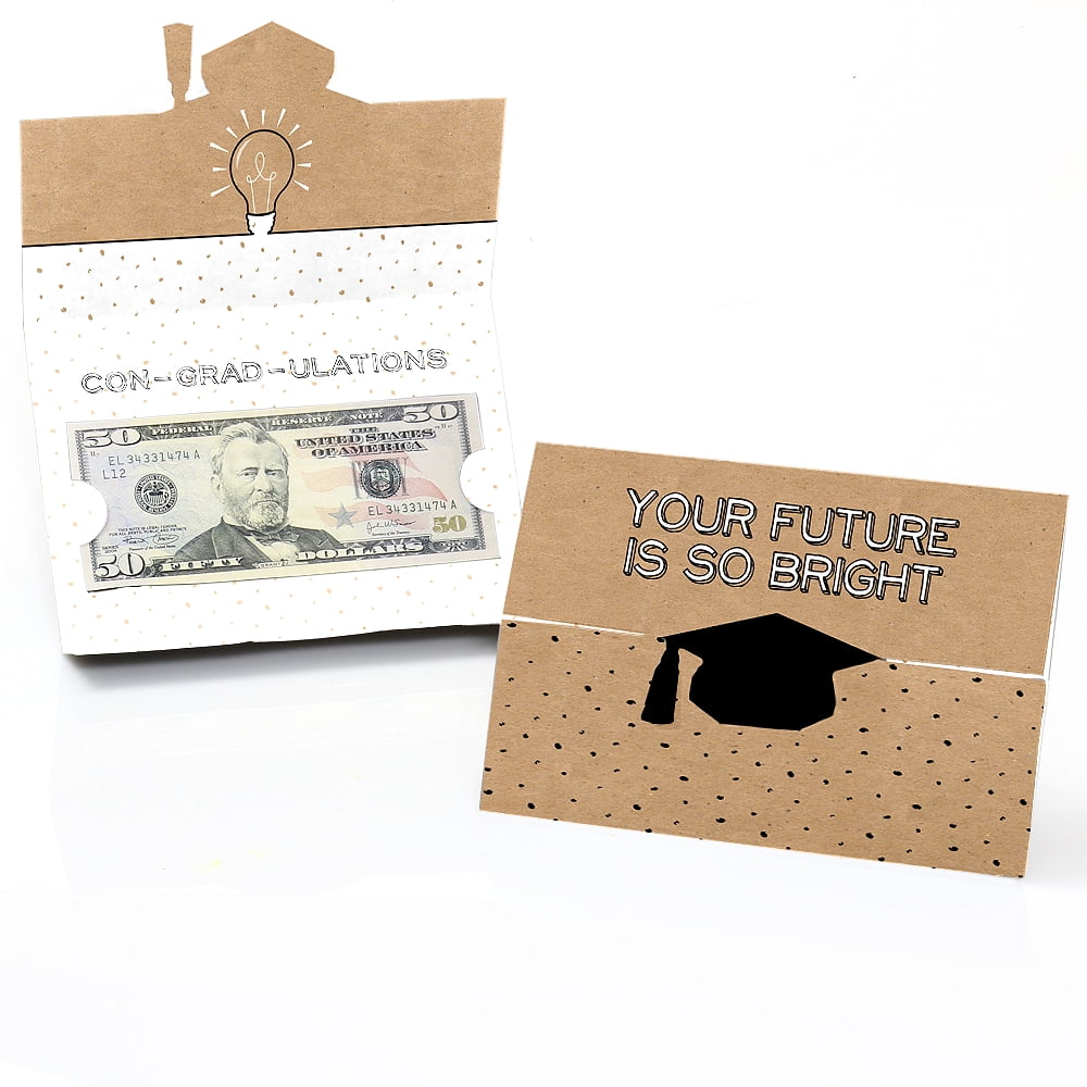 bright future graduation party money holder cards set of 8
