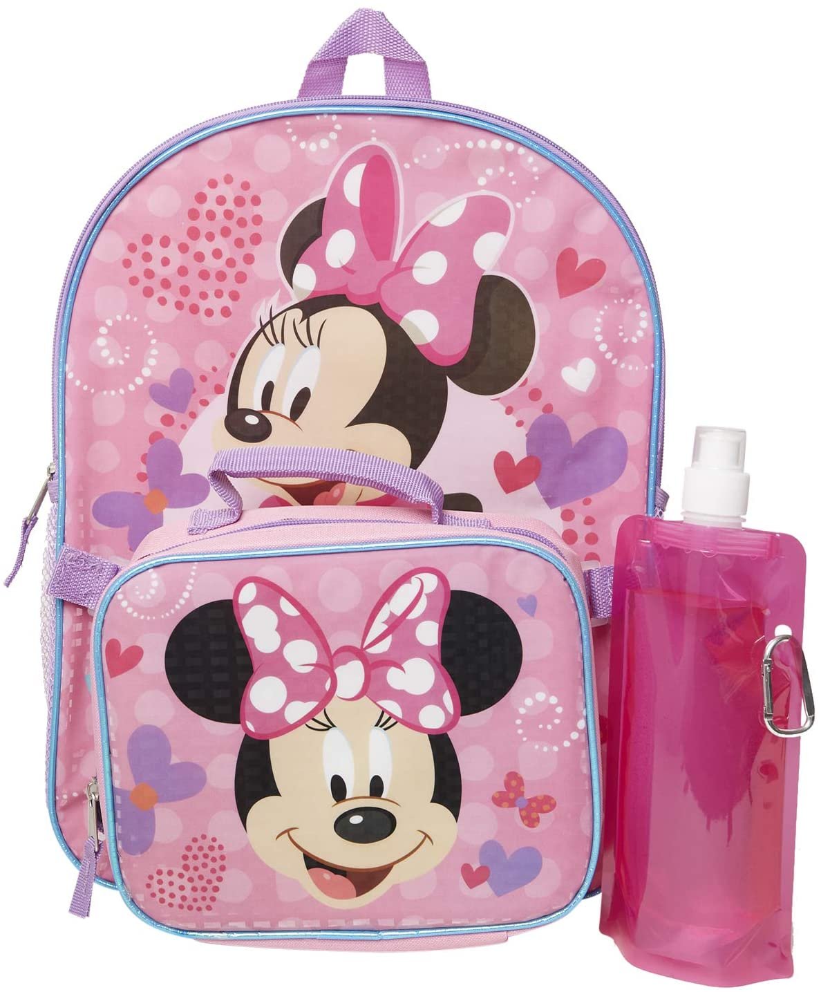 Minnie Mouse Backpack Combo Set - Minnie Mouse Girls 4 Piece Backpack Set - Backpack, Lunch Box, Water Bottle And Carabina Minnie Mouse 4Pc - image 1 of 7