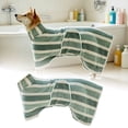 thumbnail image 1 of BotaniNest Quick Drying Bathrobe 1 Piece Striped Dressing Gown With Adjustable Belly Band Super Absorbent Towel Robe Robes For After Bath, 1 of 7