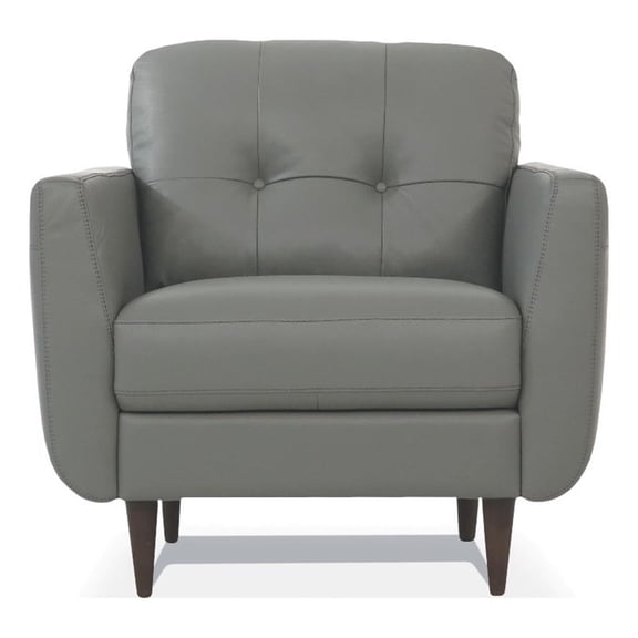 ACME Radwan Tufted Leather Accent Chair in Pesto Green