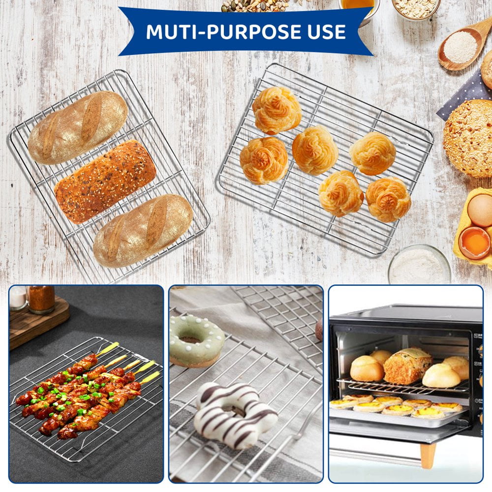 Baking Rack Cooling Rack Stainless Steel Metal Roasting Cooking Rack Heat Resistant Grill Rack Small Wire Rack Sturdy Grid Wire Rack for Roasting