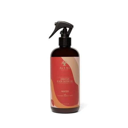 As I Am Jamaican Black Castor Oil Water Moisturizing Hair and Scalp Spray for Dry Hair Hydration and Frizz Control 16 fl.oz. with Ceramide, Vitamin C and E