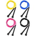 thumbnail image 1 of Ensemble de 4 Cordes de Saut de 9 Pieds Réglables en PVC pour Entraînement Physique Cardio Cordes de Saut Colorées Polyvalentes pour Exercice, Noir, Rose Vif, Jaune, Bleu, 1 of 7