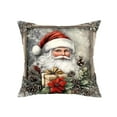 thumbnail image 2 of Virelaxpo Linen Christmas Pillow Cover with Santa and Reindeer Patterns, Festive Decor for Living Room and Sofa, 2 of 6