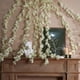 thumbnail image 4 of Guirnalda de ratán con flores de cerezo artificiales | Enredadera colgante de 180 cm en rosa, amarillo y blanco | Decoración para interiores, hogar, árbol de Navidad, chimenea y fiesta de Acción de, 4 of 7