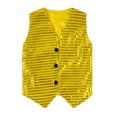 thumbnail image 5 of Boys Shirts,Toddler Sequin Vest Top Sleeveless Glitter Party Wear Carnival Celebration Outfit Sparkly Dressy Top for Girls & Boys,Shirts for Boys,Yellow,18-24 Months, 5 of 6