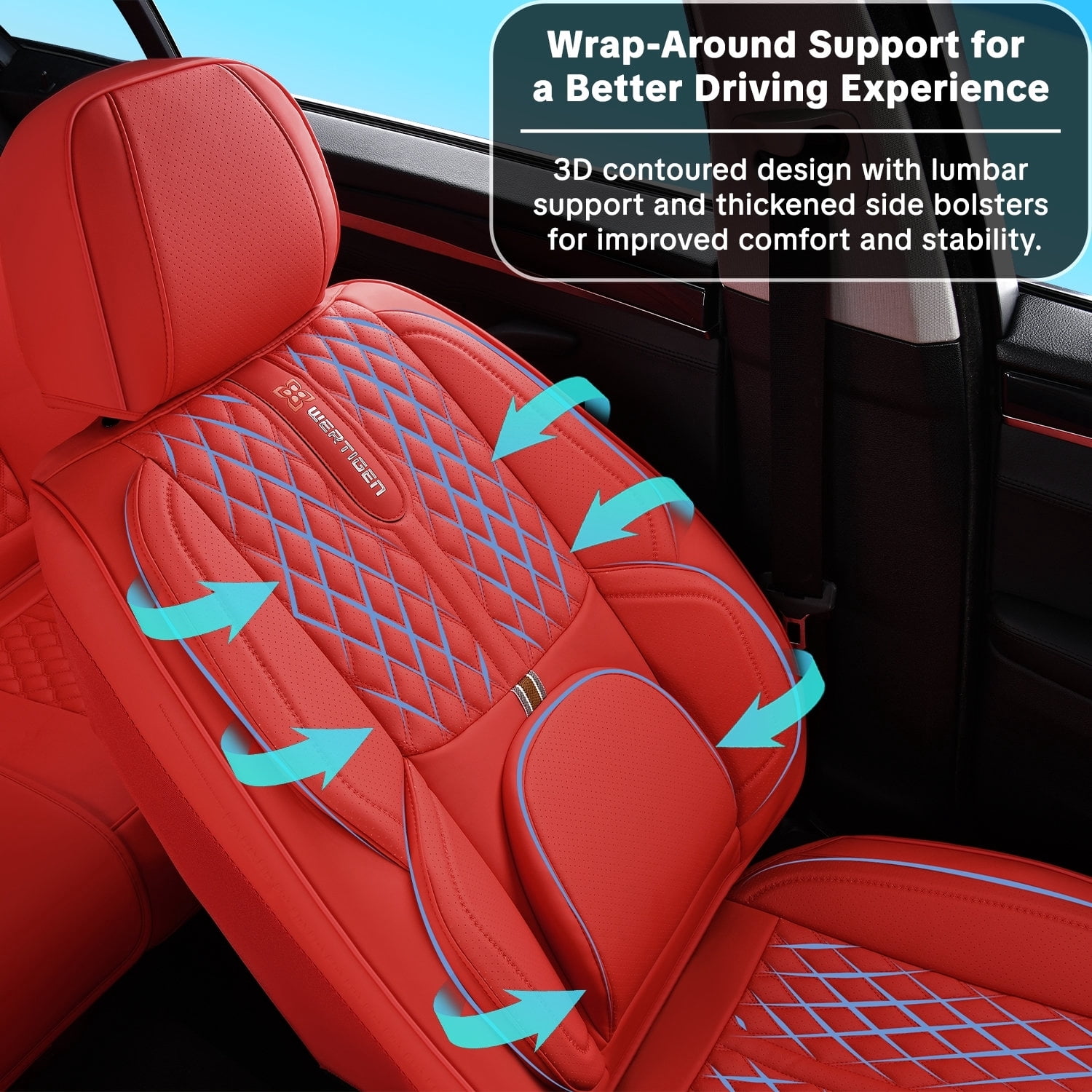 Leather 5 Car Seat Covers For Toyota 99% Models,Car Seat Cushions Full Set,Waterproof Car Sit Protectors,Easy To Install, Suitable For All Seasons.