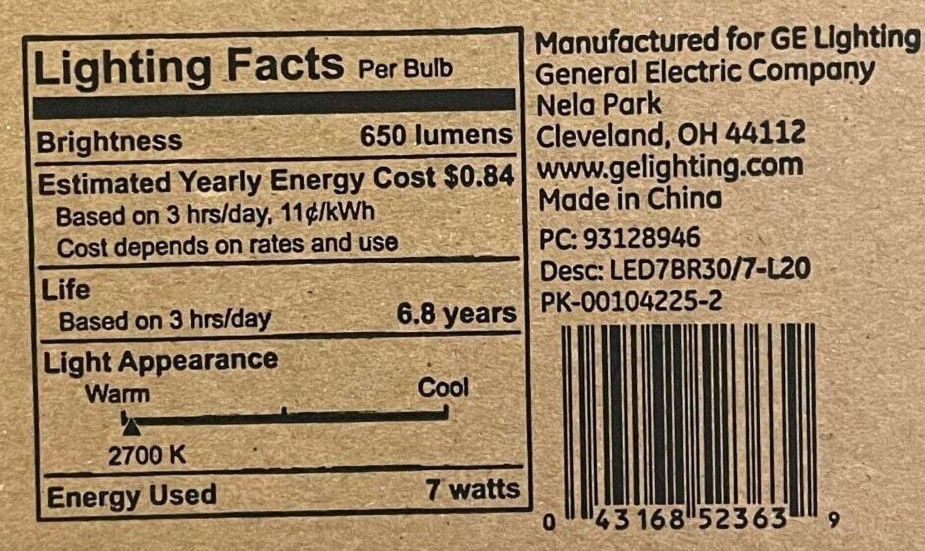 General Electric GE LED BR30 Soft White Medium Base Flood Light Bulb 65-Watt (20-Pack)