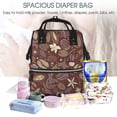 thumbnail image 5 of Xecao Coffee and Flowers print Large Capacity Nappy Bag is a multi-functional waterproof travel backpack, perfect as a nursing bag or mummy backpack for women, 5 of 6
