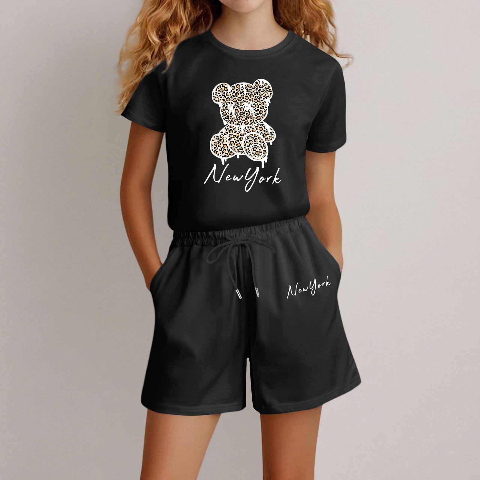Tenues pour Filles Ensemble Décontracté Col Rond T-Shirt Imprimé