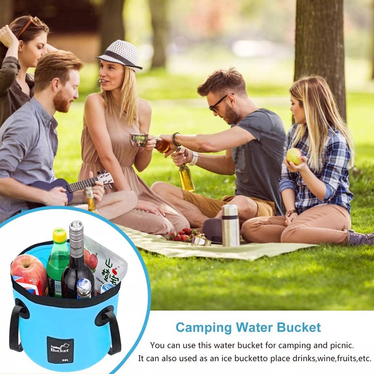 Vrurc 5 Gallon Collapsible Bucket, Multifunctional Portable Collapsible  Wash Basin Water Container for Travelling Camping Hiking Fishing Gardening,  Blue 