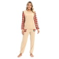 thumbnail image 2 of Pijama informal de manga larga para mujer, conjunto de dos piezas, ropa para el hogar con costuras navideñas, 2 of 4