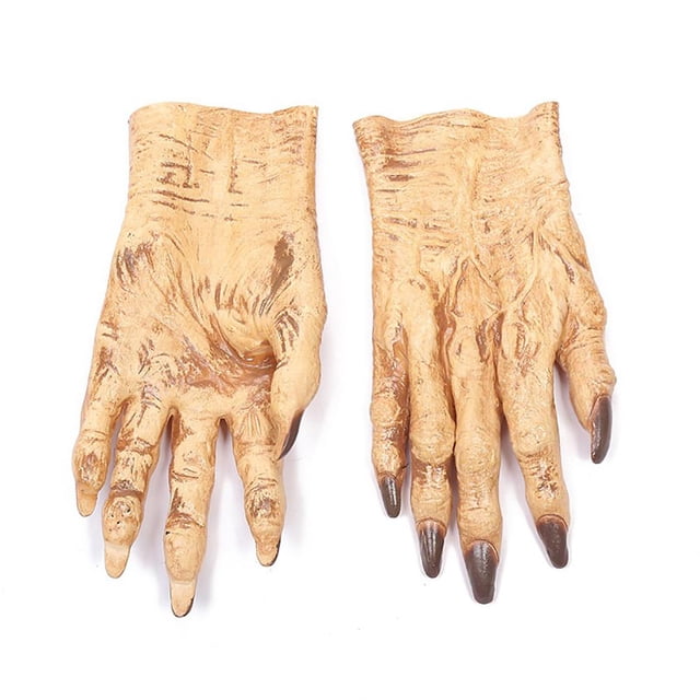 Guantes De Miedo Para Fiesta De Halloween, Guantes De Pata De Cosplay De Hombre Lobo Cadáver, Accesorios Para Disfraces Yuarrent AP006516-04