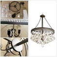 thumbnail image 4 of GMizon 19-inch European simple crystal chandelier, 3-head bedroom chandelier, dining room corridor lighting fixture (black), 4 of 7
