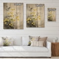 thumbnail image 4 of Designart "Yellow Grey Herb Garden Serene Botany" Floral Print on Natural Pine Wood, 4 of 5