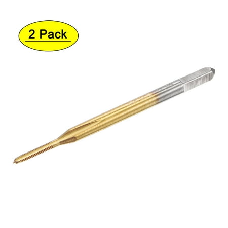 

Uxcell M1.3 x 0.3 Cobalt High Speed Steel Straight Flute Machine Thread Tap Titanium Coated 2 Pack