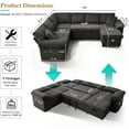 thumbnail image 2 of TiramisuBest 108" Modular Sectional Sofa, Convertible Sleeper Sofa Bed with Pull Out Couch, Corduroy 7 Seats Sectional Couches with Storage Chaise for Living Room Bedroom (Dark Grey), 2 of 7