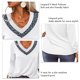 thumbnail image 4 of Jersey con cuello en V de leopardo, camiseta holgada informal de manga larga, túnica suave de moda para mujer, 4 of 5