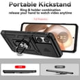 thumbnail image 2 of Dteck for Motorola Edge 2025 Case with Camera Slide Cover,Magnetic Ring Holder Kickstand Shockproof Protective Phone Cover with Screen Protector,Black, 2 of 7