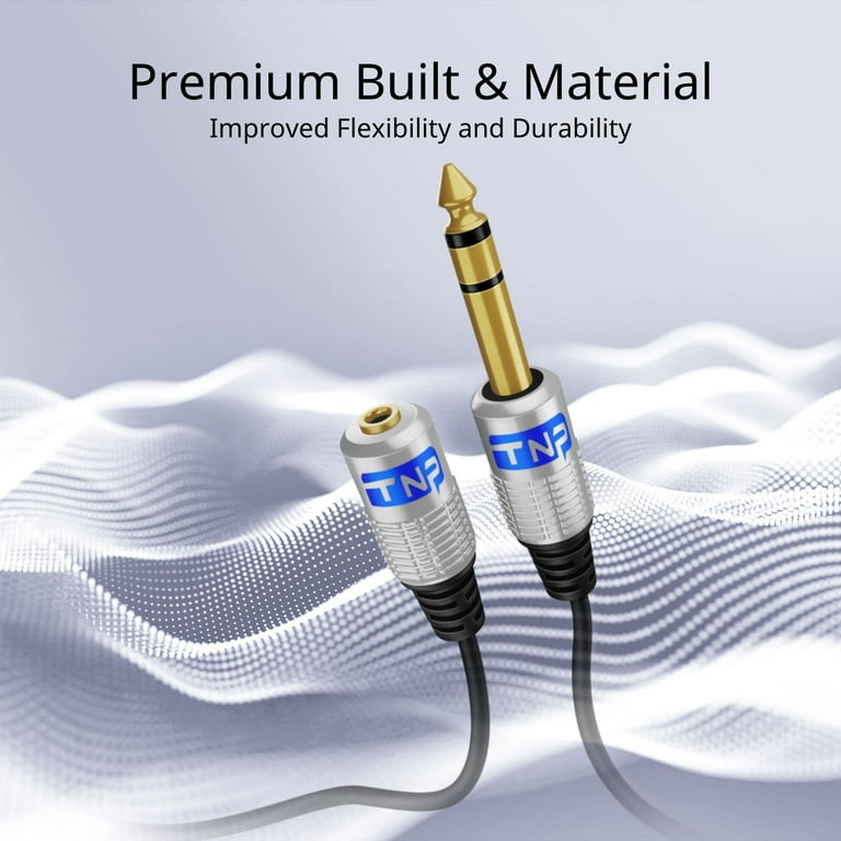  J&D 6.35mm (1/4 inch) TS to 3.5mm (1/8 inch) TRS Cable,  Gold-Plated 1/4 inch Male to 3.5mm (1/8 inch) Male Mono Interconnect Heavy  Duty Stereo Aux Jack Adapter Cable, 3.3 Feet : Electronics