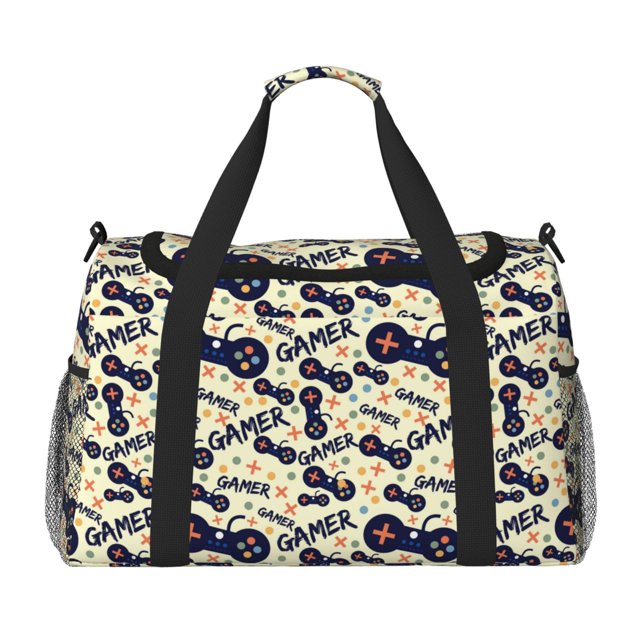 Easygdp Game Controller Bolsa de Gimnasio, Bolsa de Viaje Duffel, Bolsa de Fin de Semana con Compartimentos, Bolsa de Mano para Noche