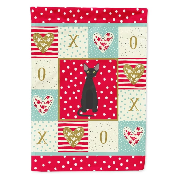 Carolines Treasures CK5758GF Devon Rex 3 Cat Love Flag Garden Size Small multicolor
