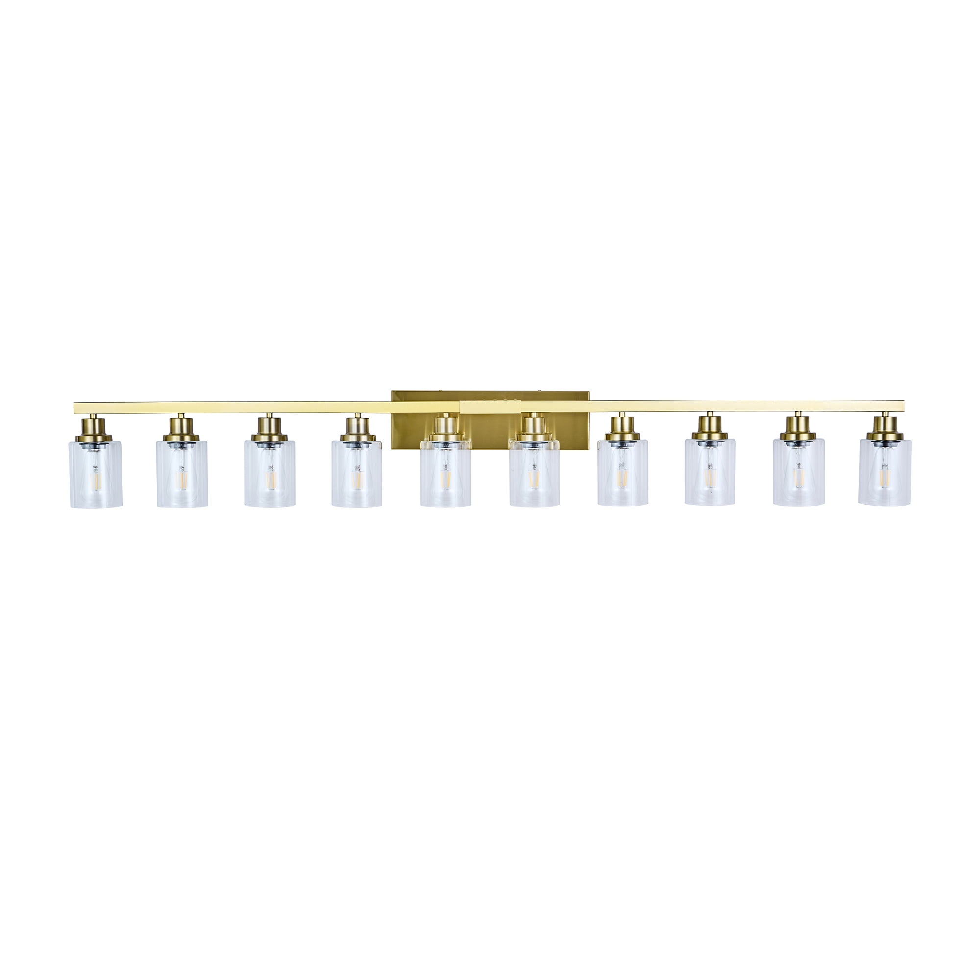Jopath 10 Light Bathroom Vanity Lights Over Mirror, 65.4inch Vanity Lights Fixtures Matte Gold Modern Vanity Lights Bathroom Wall Sconce for Mirror Bedroom,Living Room