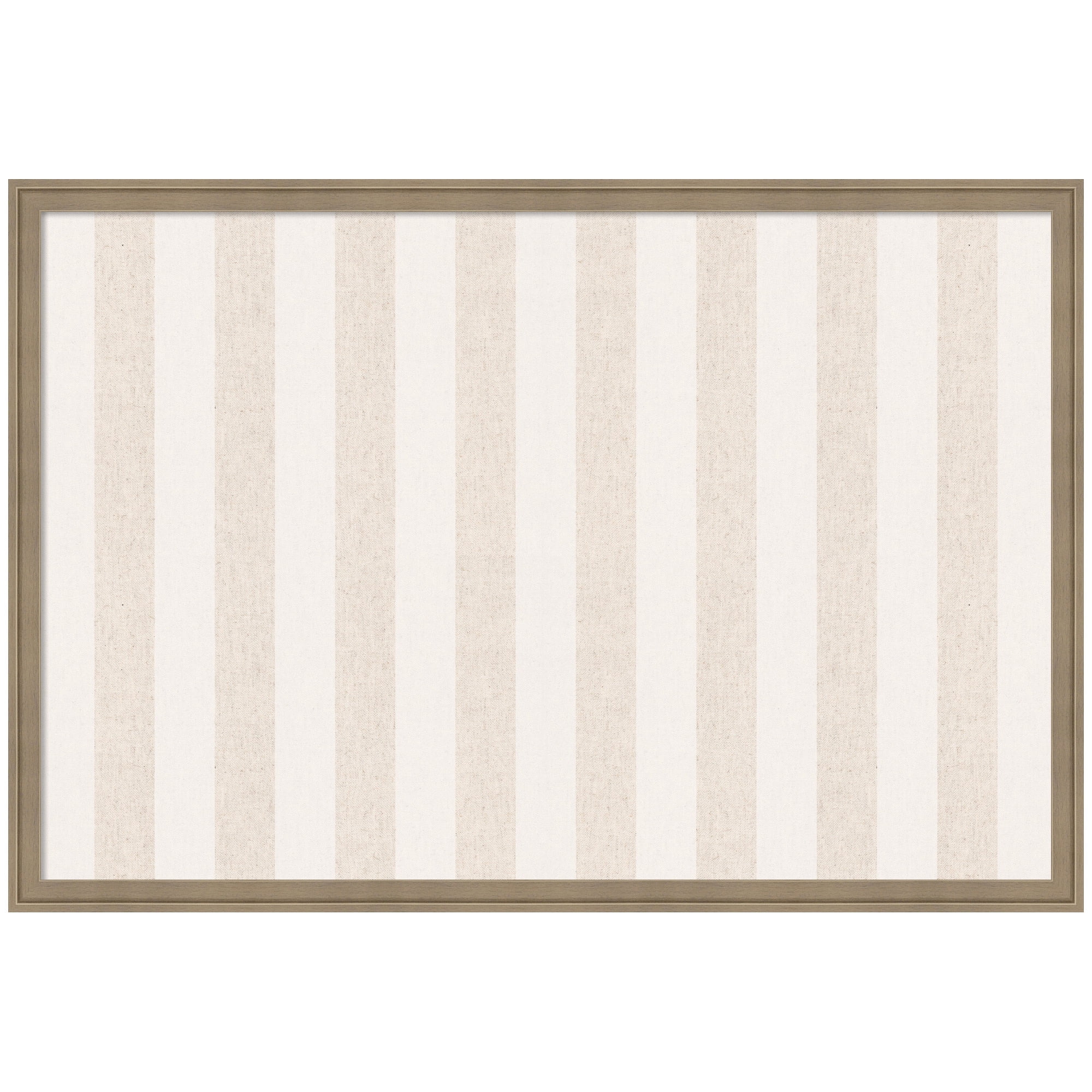 Kate and Laurel Framed Fabric Pinboard 38 x 26,  Printed Linen Classic Bulletin Board for Use as a Vision Board or Wall Organization, Florence Light Brown Frame