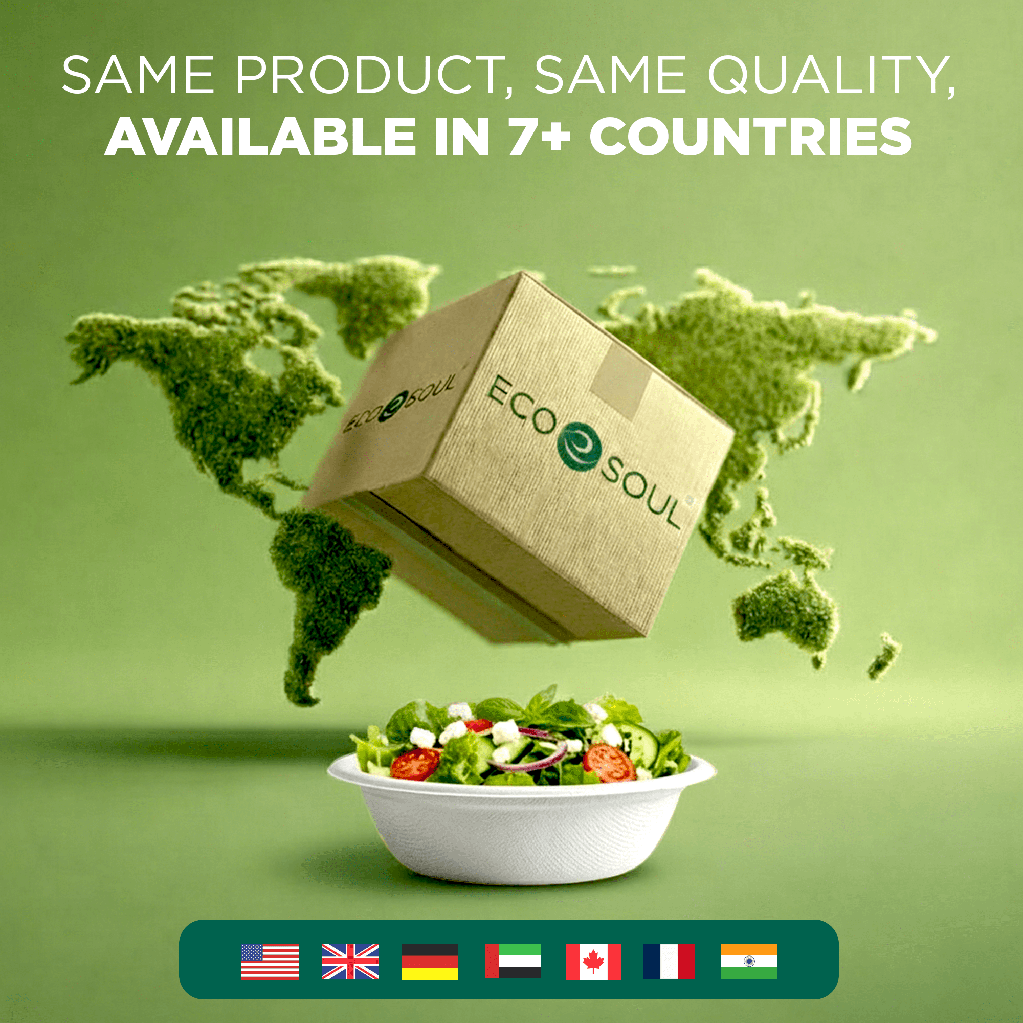 EcoSoul Compostable Bowls, 16 oz Pearl White Sugarcane Bagasse Bowls, Heavy-Duty Disposable Bowls for Soup, Salad and Snacks, Microwave-Safe, 125 Count