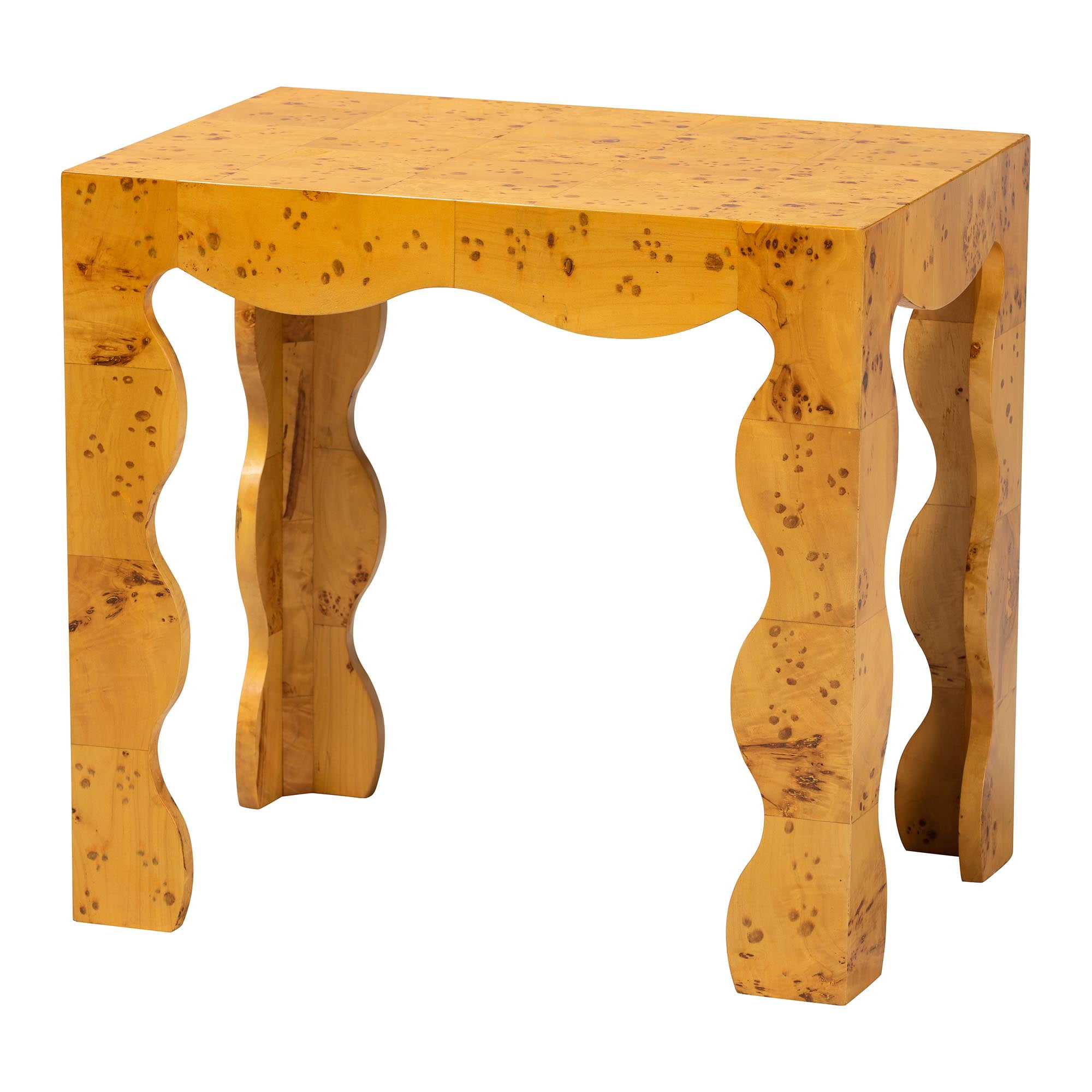 bali & pari Huxley Modern End Table, Light Mappa Burl
