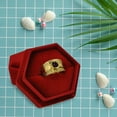 thumbnail image 6 of Travelwant Golden Ring with Hexagon Velvet Double Slots Ring Heirlooms Box Engagement Ring Box Velvet Jewelry Ring Box Engagement Wedding Box Keepsake Box Bridal Photo Ring, 6 of 7