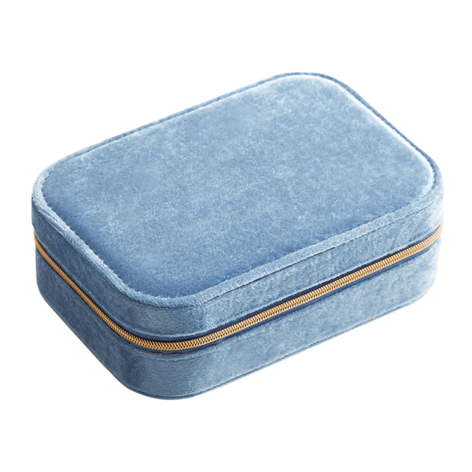 FVDPWYE Earrings Organizer Jewelry Showcase ,Travel Storage Case Chic with Hanging Hooks blue