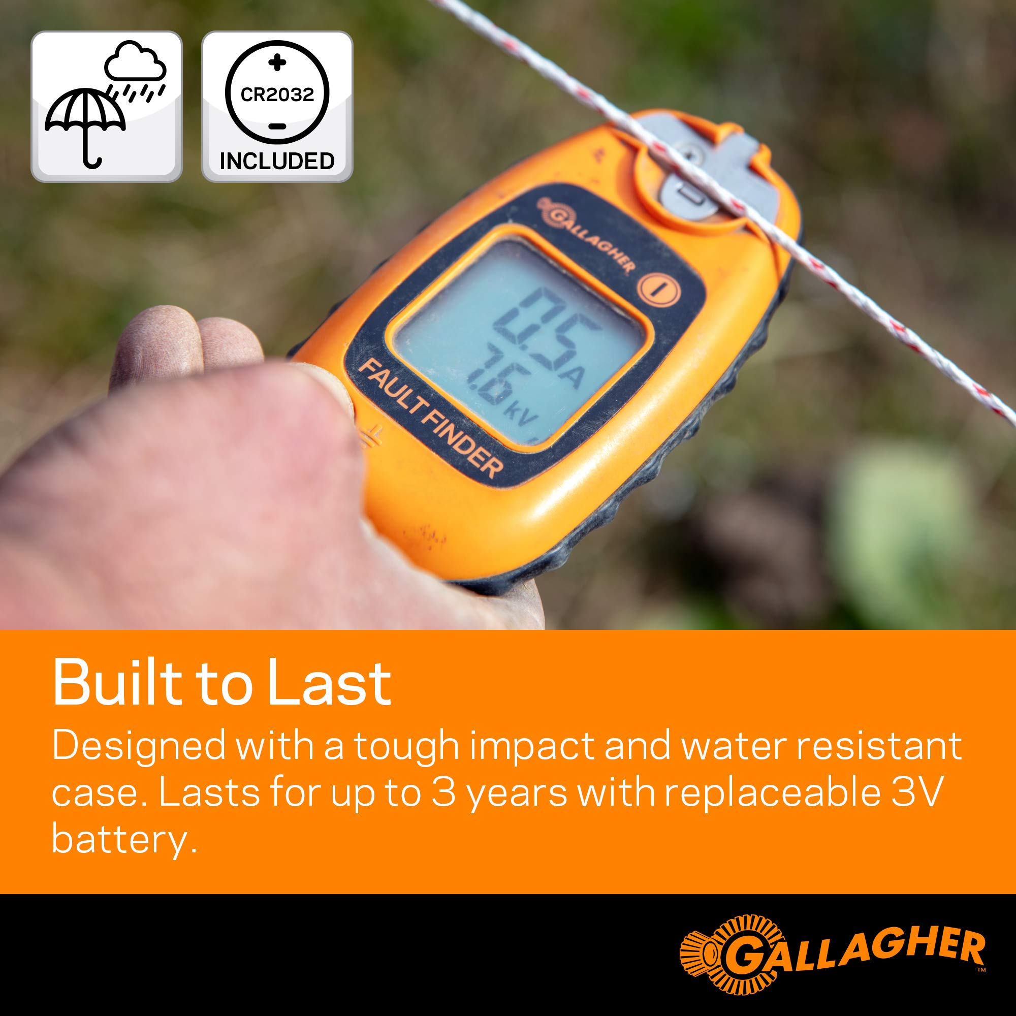 Gallagher 1.5 volt Battery Fence Volt/Current Meter and Fault Finder Orange - image 4 of 6