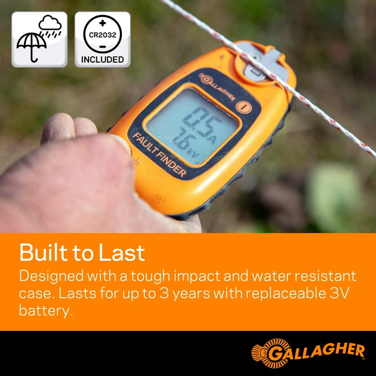 Gallagher 1.5 V Battery-Powered Fence Volt/Current Meter and Fault Finder Orange Gallagher 1.5 V Battery-Powered Fence Volt/Current Meter and Fault Finder Orange