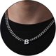 thumbnail image 1 of Collar de cadena de eslabones cubanos con inicial Az para niños, hombres y mujeres, colgante de letras de acero inoxidable de 6,5 mm y 18 + 2 pulgadas, regalo de joyería - 9192339831590 Plata B, 1 of 5
