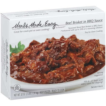 Meals Made Easy: Seasoned & Sliced Brisket W/Oven Tray Beef Brisket In Bbq Sauce, 2 lb
