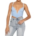 thumbnail image 1 of SAYOO Mujeres Casual Tank Tops, Sin Mangas Sin Espalda Color Sólido Cuello En V Irregular Sling Crop Tops SAYOO  Moda, 1 of 4