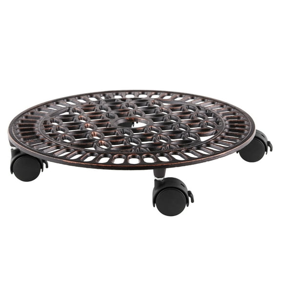 Better Homes & Gardens 14in Brown Cast Iron Plant Caddy