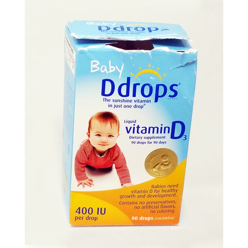 Baby Ddrops 400 IU, Vitamin D, 90 drops 2.5mL (0.08 fl.oz) 1 Pack (OPEN