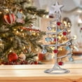 thumbnail image 4 of Tabletop Metal Christmas Tree Wrought Iron Ornament Display Stand Christmas Ornament 11 Inch Desktop Decorations Mini Xmas Tree, 4 of 5